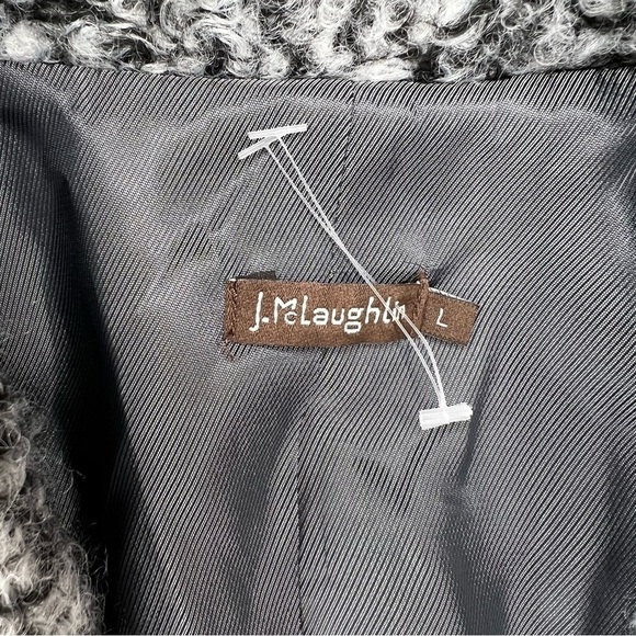 NWOT J. McLaughlin Lark Boucle Teddy Stadium
Coat Button Front Overcoat In Gray - Picture 4 of 11